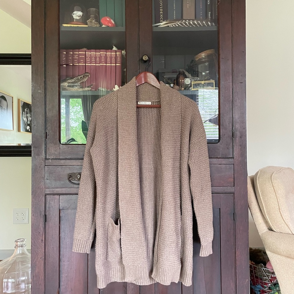 Women’s Marine Layer Cozy Brown Open-Front Sweater